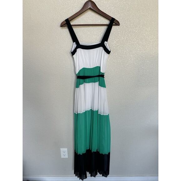 NEW Banana Republic Milly Maxi Dress color block vacation wedding pleated 2 - Picture 7 of 10